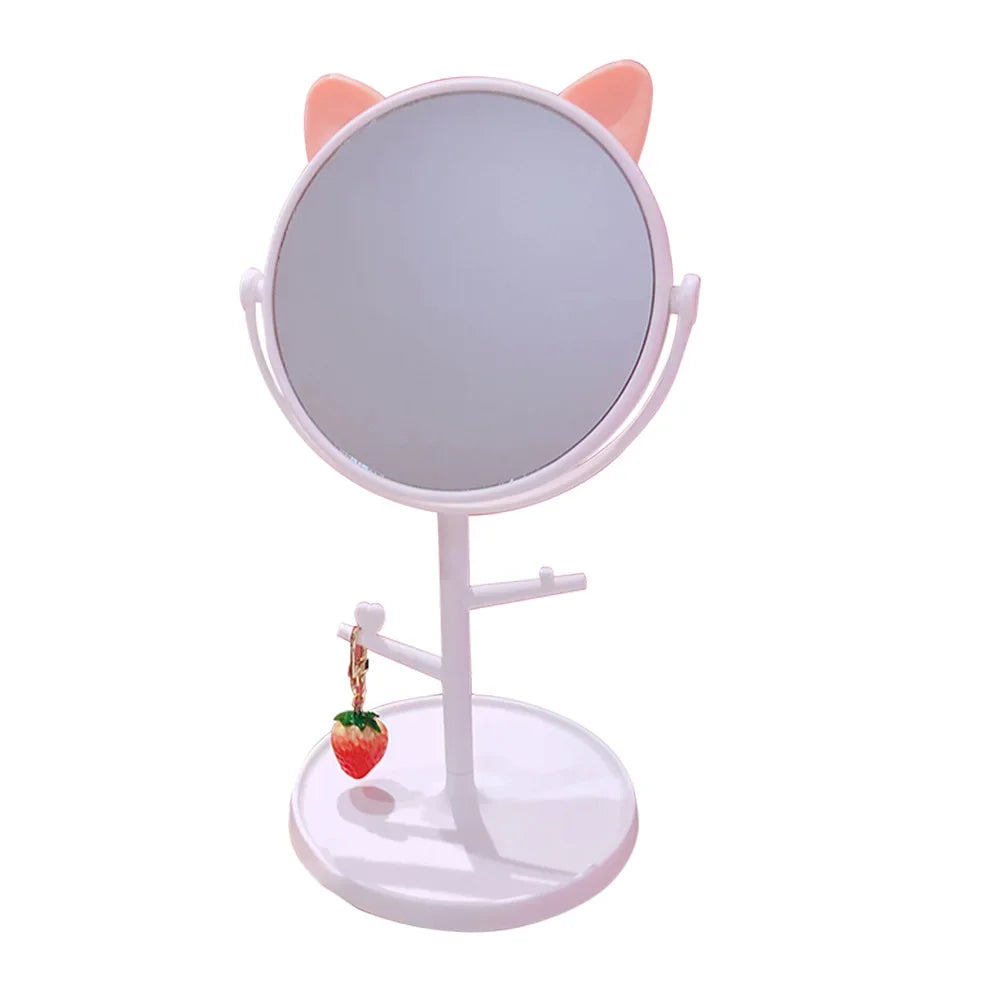 Ins Net Red Mirror Folding Desktop Makeup Mirror Student Dormitory Desktop Storage Beauty Portable Beauty Makeup Mirror